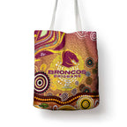 Brisbane Broncos Rugby Tote Bag Australian Aboriginal Dot Painting Style
