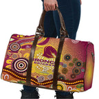Brisbane Broncos Rugby Travel Bag Australian Aboriginal Dot Painting Style