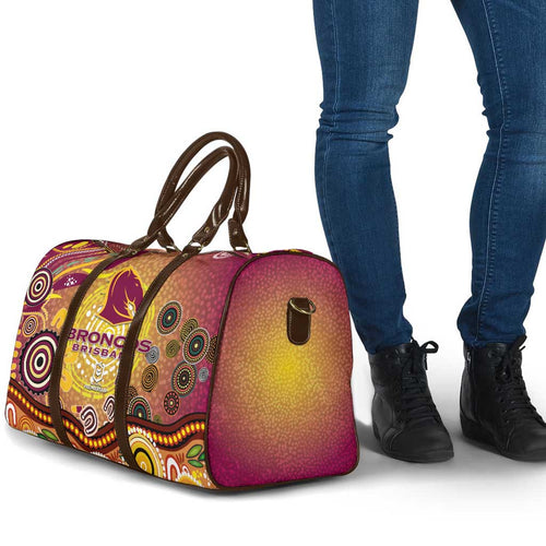 Brisbane Broncos Rugby Travel Bag Australian Aboriginal Dot Painting Style