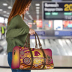 Brisbane Broncos Rugby Travel Bag Australian Aboriginal Dot Painting Style