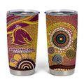 Brisbane Broncos Rugby Tumbler Cup Australian Aboriginal Dot Painting Style