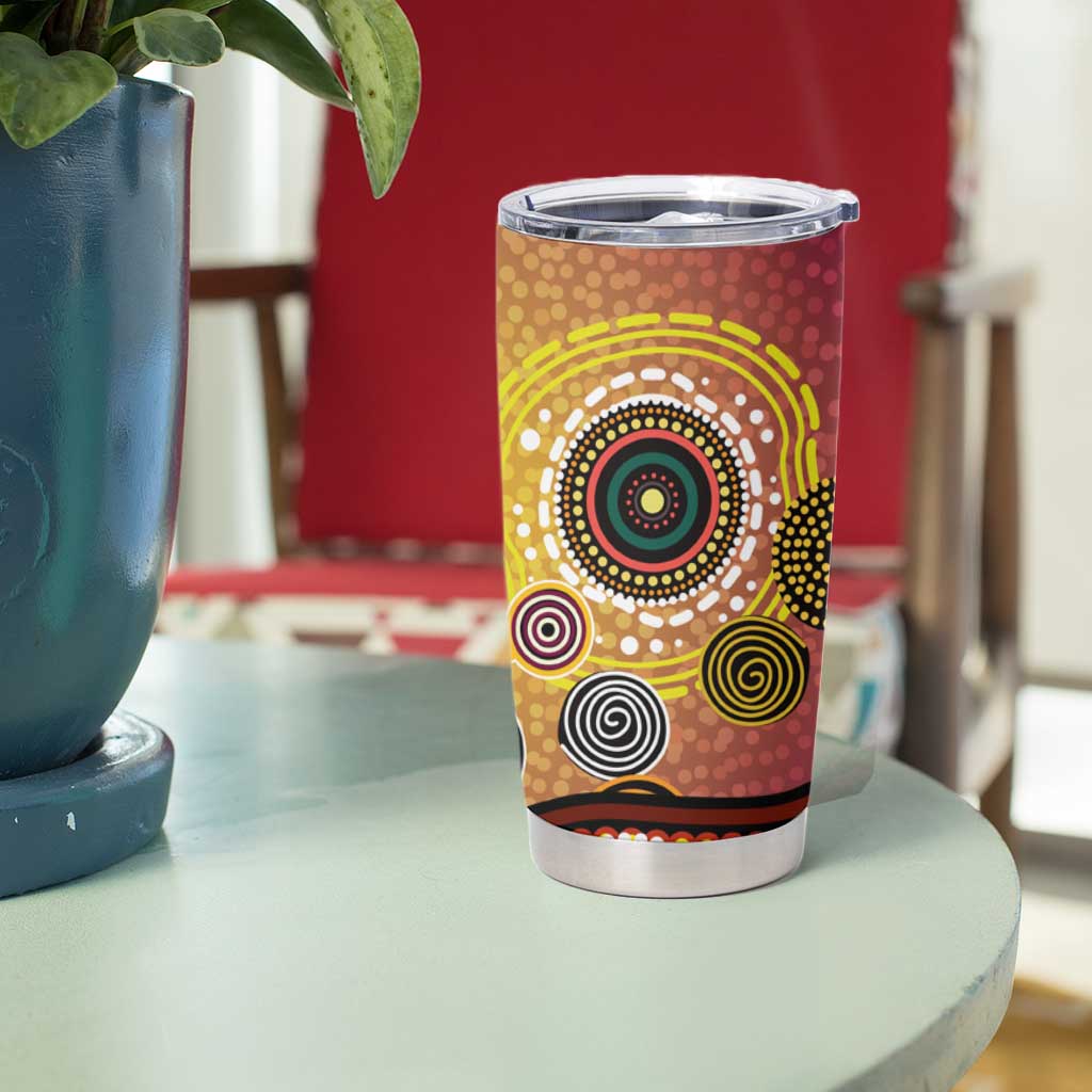 Brisbane Broncos Rugby Tumbler Cup Australian Aboriginal Dot Painting Style