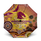 Brisbane Broncos Rugby Umbrella Australian Aboriginal Dot Painting Style