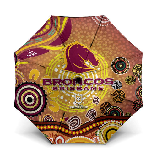 Brisbane Broncos Rugby Umbrella Australian Aboriginal Dot Painting Style