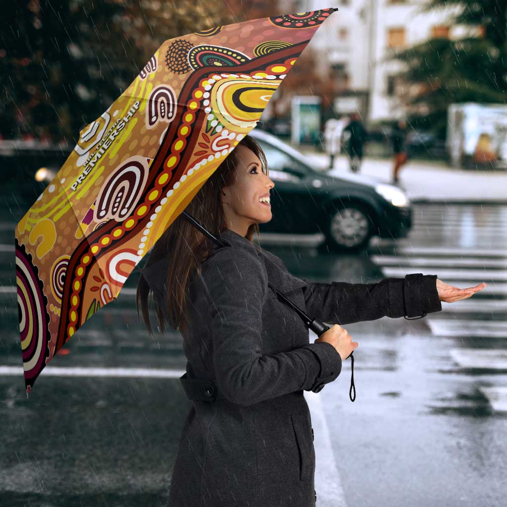 Brisbane Broncos Rugby Umbrella Australian Aboriginal Dot Painting Style