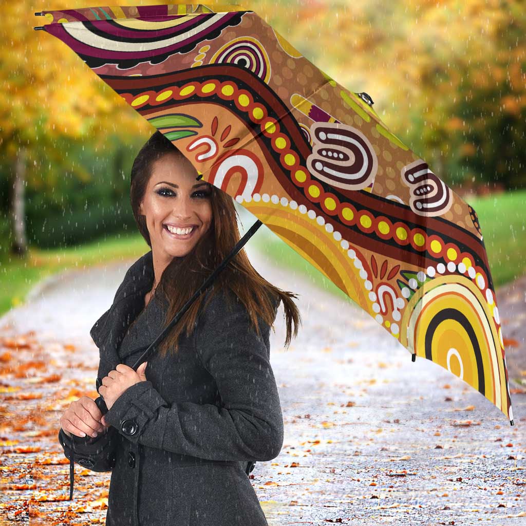 Brisbane Broncos Rugby Umbrella Australian Aboriginal Dot Painting Style