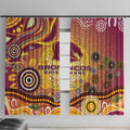 Brisbane Broncos Rugby Window Curtain Australian Aboriginal Dot Painting Style