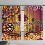 Brisbane Broncos Rugby Window Curtain Australian Aboriginal Dot Painting Style