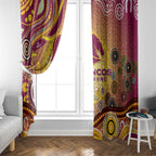 Brisbane Broncos Rugby Window Curtain Australian Aboriginal Dot Painting Style