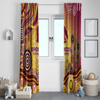 Brisbane Broncos Rugby Window Curtain Australian Aboriginal Dot Painting Style
