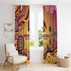 Brisbane Broncos Rugby Window Curtain Australian Aboriginal Dot Painting Style