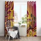 Brisbane Broncos Rugby Window Curtain Australian Aboriginal Dot Painting Style