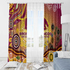 Brisbane Broncos Rugby Window Curtain Australian Aboriginal Dot Painting Style