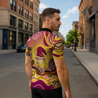 Brisbane Broncos Rugby Zipper Polo Shirt Australian Aboriginal Dot Painting Style