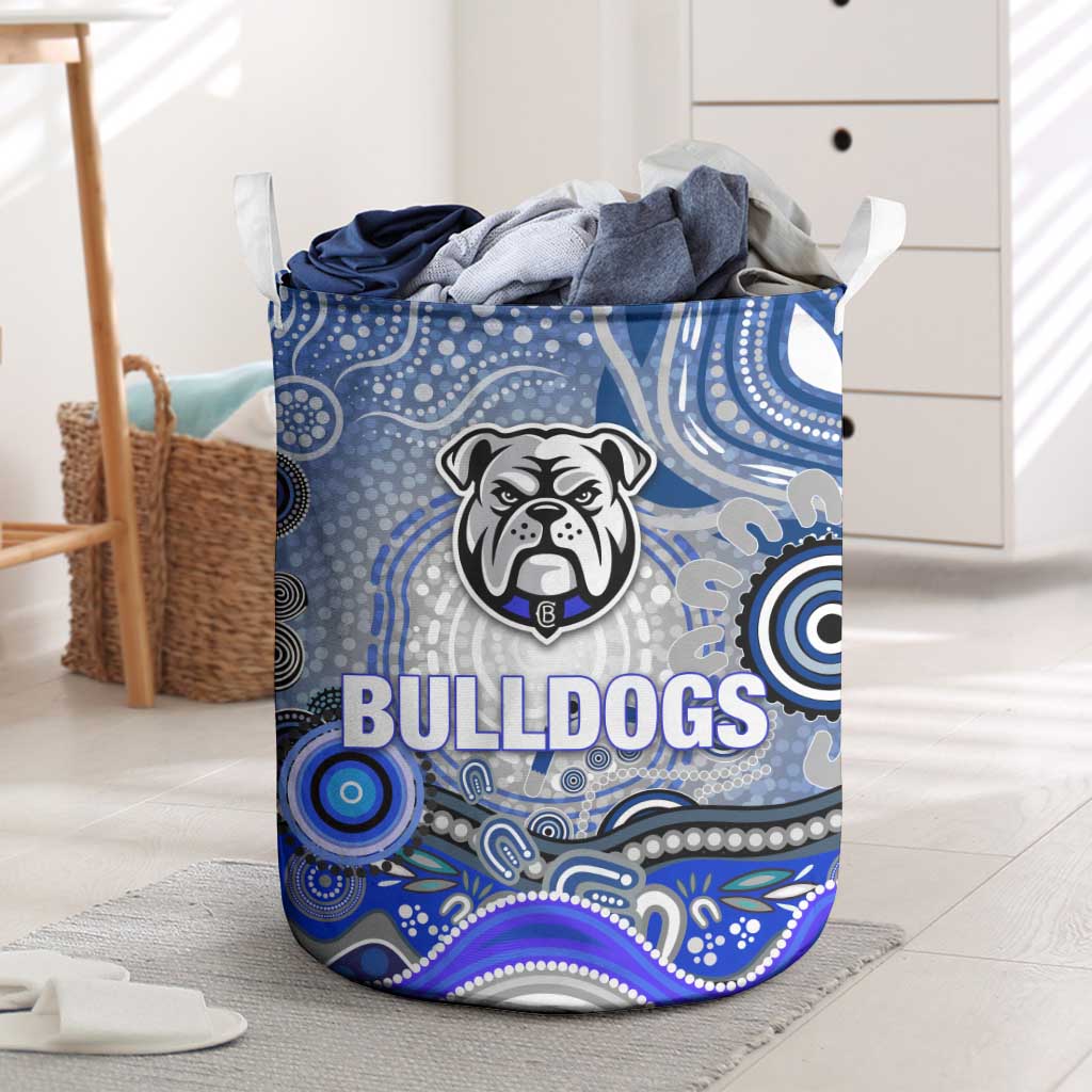 Canterbury Bankstown Bulldogs Rugby Laundry Basket Australian Aboriginal Dot Painting Style