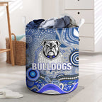 Canterbury Bankstown Bulldogs Rugby Laundry Basket Australian Aboriginal Dot Painting Style