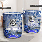 Canterbury Bankstown Bulldogs Rugby Laundry Basket Australian Aboriginal Dot Painting Style