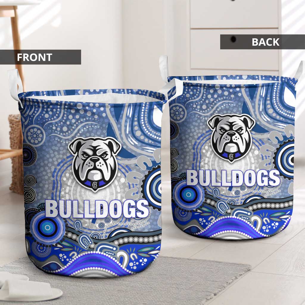 Canterbury Bankstown Bulldogs Rugby Laundry Basket Australian Aboriginal Dot Painting Style