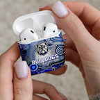 Canterbury Bankstown Bulldogs Rugby AirPods Case Australian Aboriginal Dot Painting Style