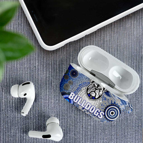 Canterbury Bankstown Bulldogs Rugby AirPods Case Australian Aboriginal Dot Painting Style