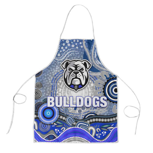 Canterbury Bankstown Bulldogs Rugby Apron Australian Aboriginal Dot Painting Style