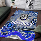 Canterbury Bankstown Bulldogs Rugby Area Rug Australian Aboriginal Dot Painting Style