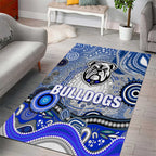 Canterbury Bankstown Bulldogs Rugby Area Rug Australian Aboriginal Dot Painting Style
