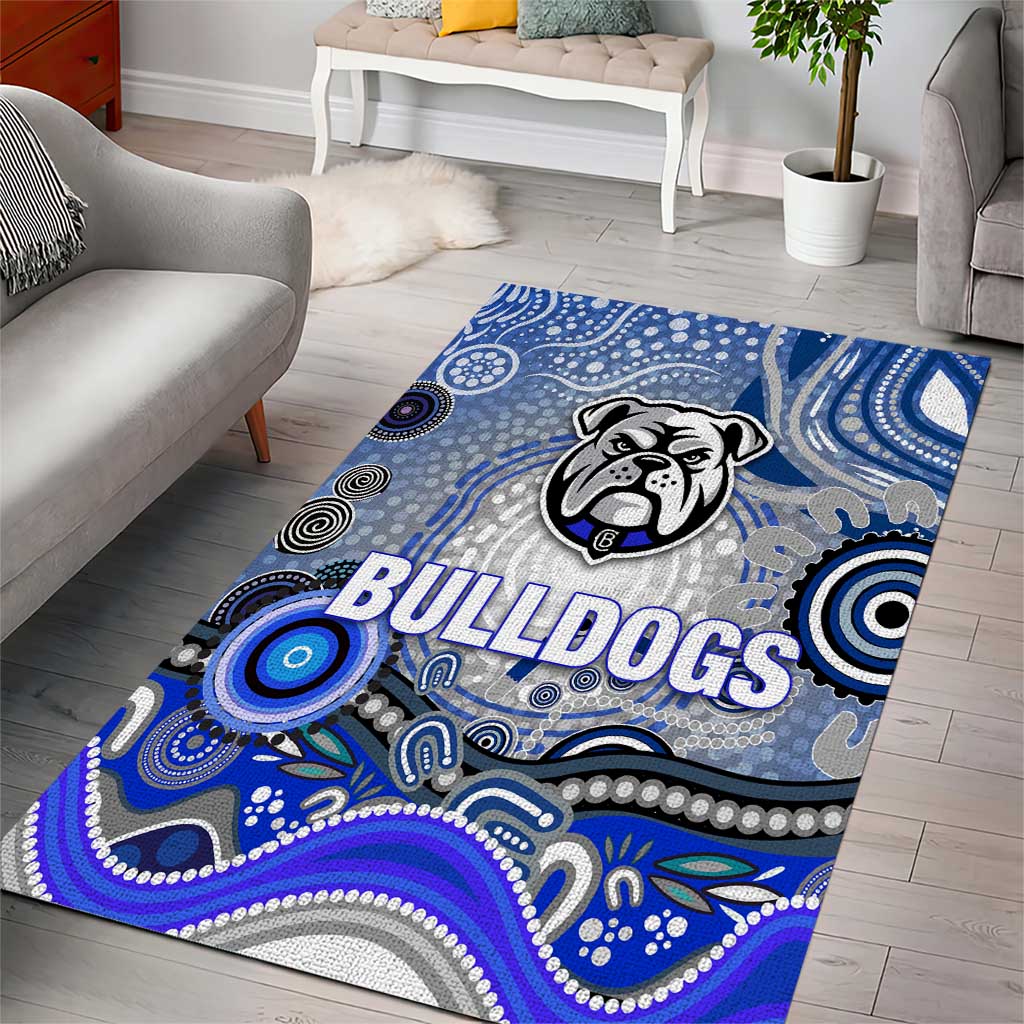 Canterbury Bankstown Bulldogs Rugby Area Rug Australian Aboriginal Dot Painting Style