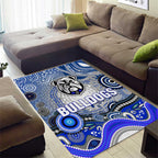 Canterbury Bankstown Bulldogs Rugby Area Rug Australian Aboriginal Dot Painting Style