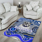 Canterbury Bankstown Bulldogs Rugby Area Rug Australian Aboriginal Dot Painting Style