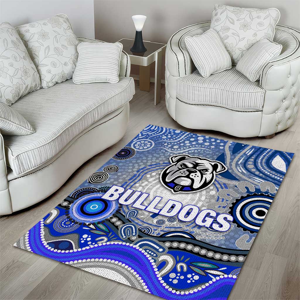 Canterbury Bankstown Bulldogs Rugby Area Rug Australian Aboriginal Dot Painting Style