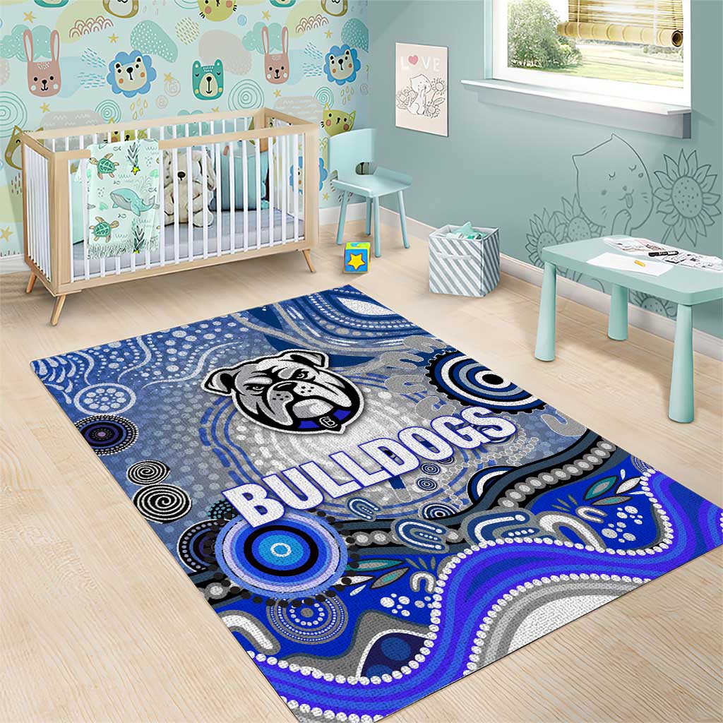Canterbury Bankstown Bulldogs Rugby Area Rug Australian Aboriginal Dot Painting Style
