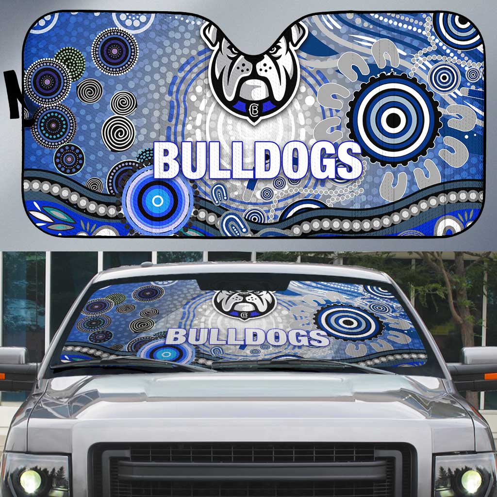 Canterbury Bankstown Bulldogs Rugby Auto Sun Shade Australian Aboriginal Dot Painting Style