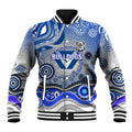 Canterbury Bankstown Bulldogs Rugby Baseball Jacket Australian Aboriginal Dot Painting Style