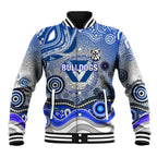 Canterbury Bankstown Bulldogs Rugby Baseball Jacket Australian Aboriginal Dot Painting Style