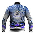 Canterbury Bankstown Bulldogs Rugby Baseball Jacket Australian Aboriginal Dot Painting Style