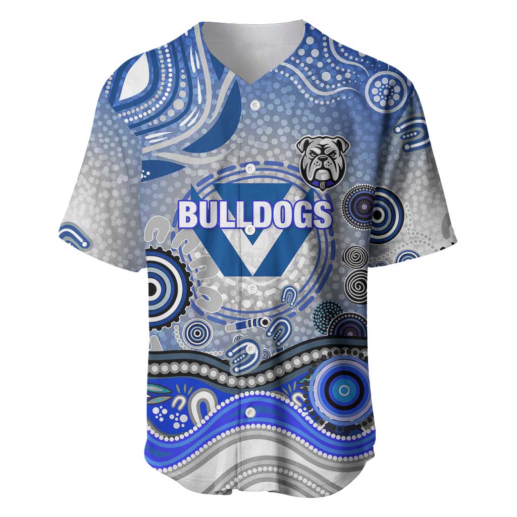 Canterbury Bankstown Bulldogs Rugby Baseball Jersey Australian Aboriginal Dot Painting Style
