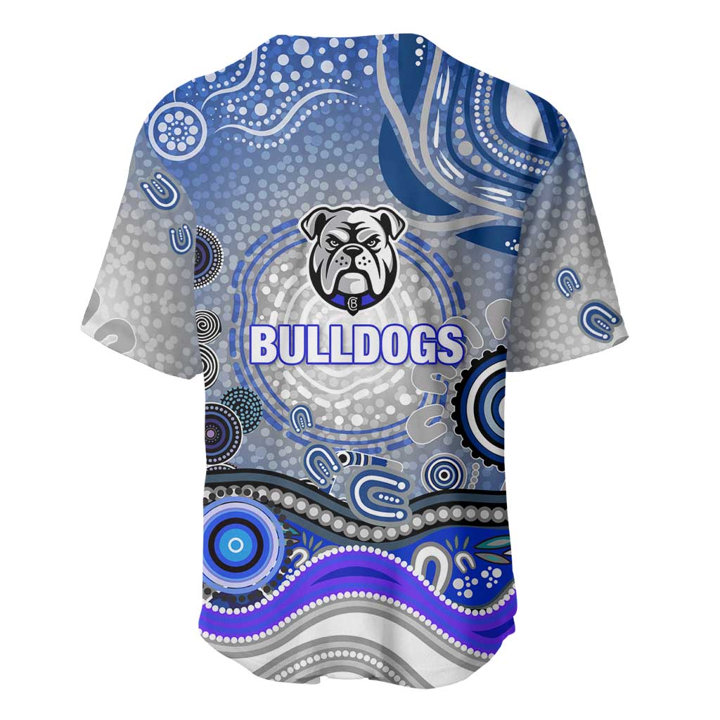 Canterbury Bankstown Bulldogs Rugby Baseball Jersey Australian Aboriginal Dot Painting Style