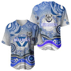 Canterbury Bankstown Bulldogs Rugby Baseball Jersey Australian Aboriginal Dot Painting Style