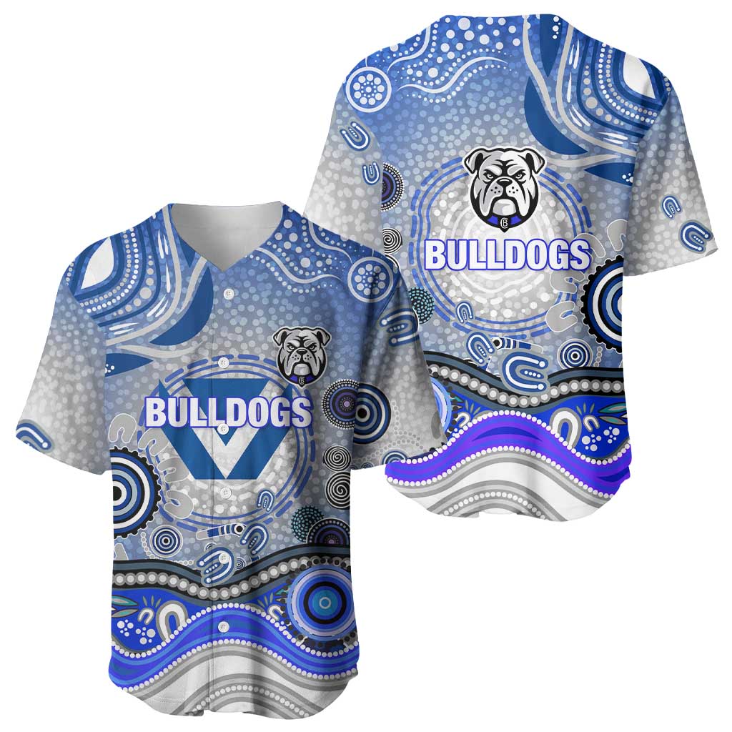 Canterbury Bankstown Bulldogs Rugby Baseball Jersey Australian Aboriginal Dot Painting Style