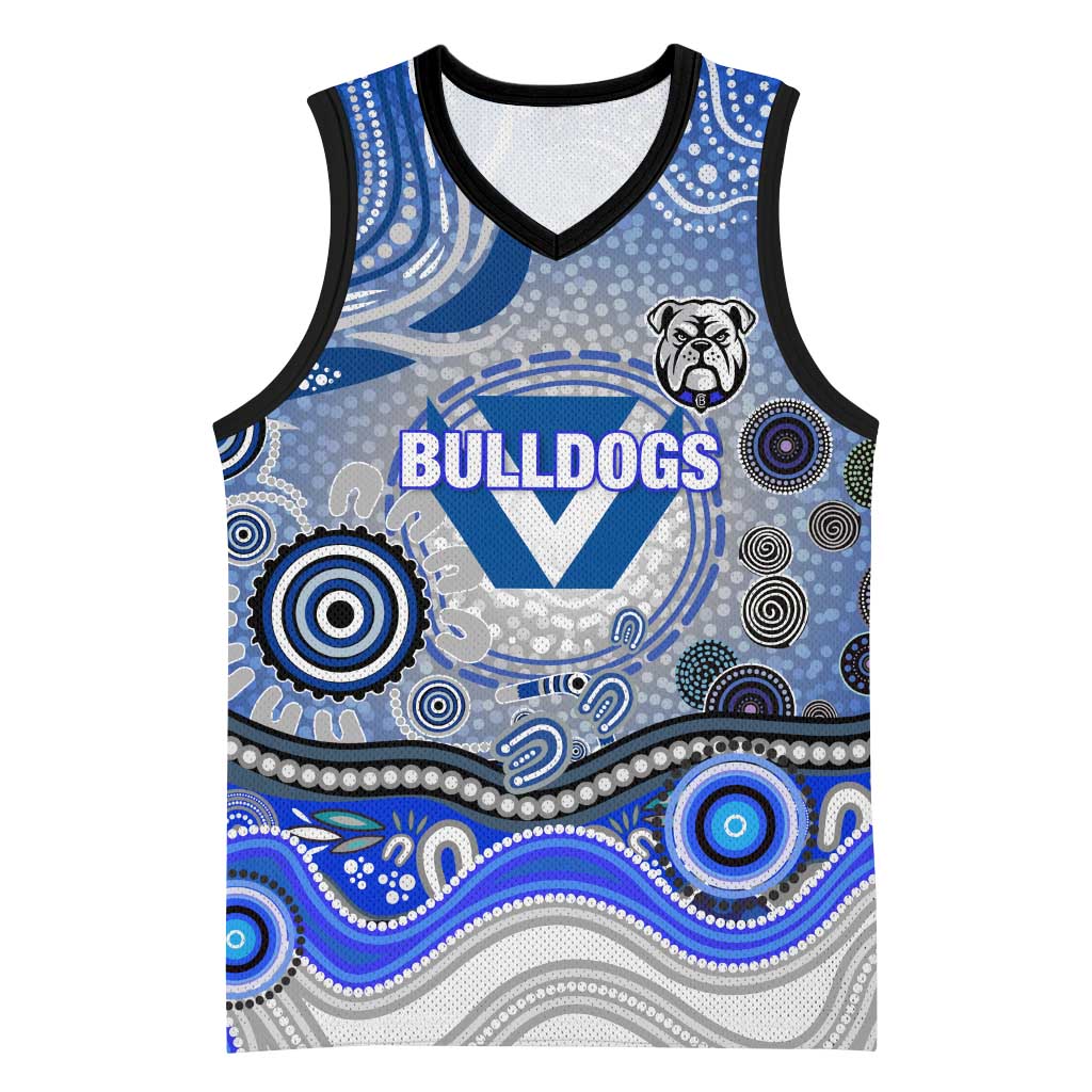 Canterbury Bankstown Bulldogs Rugby Basketball Jersey Australian Aboriginal Dot Painting Style