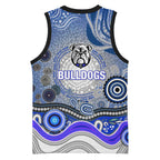 Canterbury Bankstown Bulldogs Rugby Basketball Jersey Australian Aboriginal Dot Painting Style
