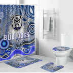 Canterbury Bankstown Bulldogs Rugby Bathroom Set Australian Aboriginal Dot Painting Style
