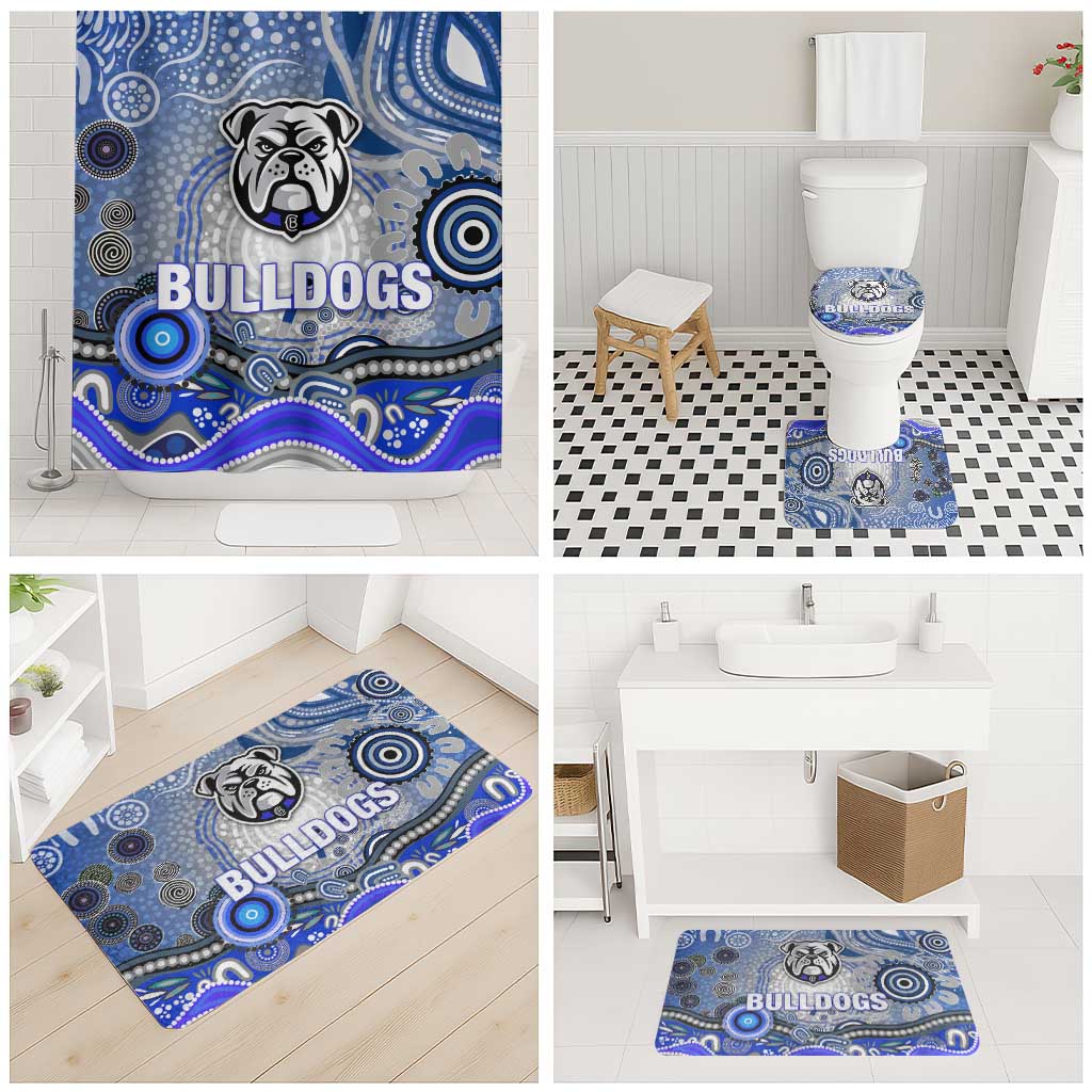 Canterbury Bankstown Bulldogs Rugby Bathroom Set Australian Aboriginal Dot Painting Style