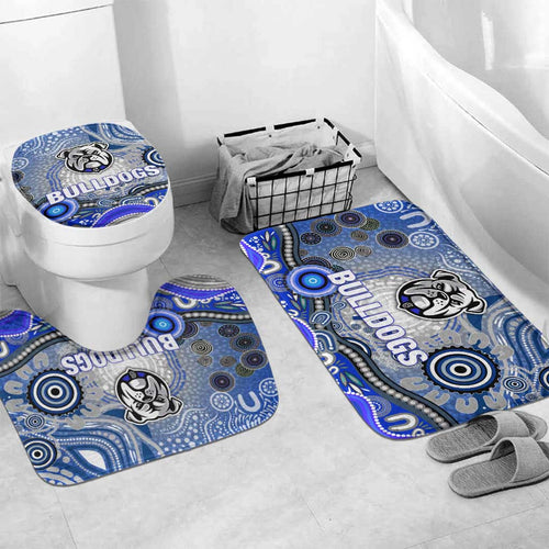 Canterbury Bankstown Bulldogs Rugby Bathroom Set Australian Aboriginal Dot Painting Style