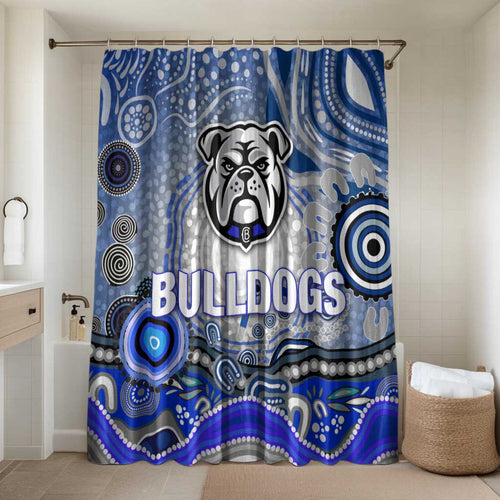 Canterbury Bankstown Bulldogs Rugby Bathroom Set Australian Aboriginal Dot Painting Style