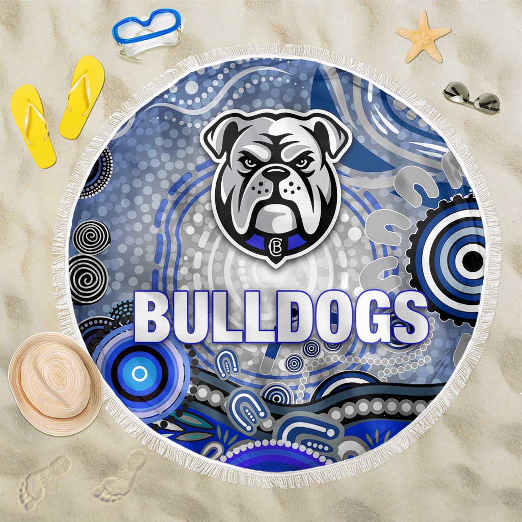 Canterbury Bankstown Bulldogs Rugby Beach Blanket Australian Aboriginal Dot Painting Style