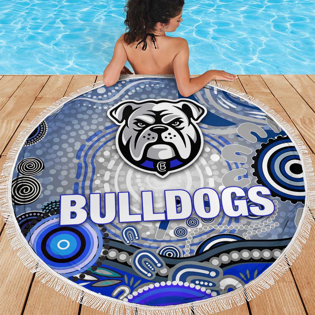 Canterbury Bankstown Bulldogs Rugby Beach Blanket Australian Aboriginal Dot Painting Style