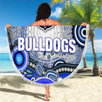 Canterbury Bankstown Bulldogs Rugby Beach Blanket Australian Aboriginal Dot Painting Style