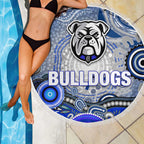 Canterbury Bankstown Bulldogs Rugby Beach Blanket Australian Aboriginal Dot Painting Style